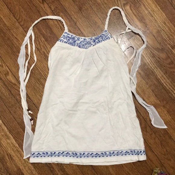 American Eagle outfitters S/P white top w/ strings - Picture 1 of 3
